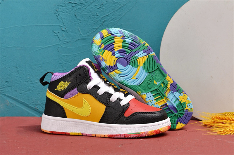 Youth Running Weapon Air Jordan 1 Black/Red/Yellow Shoes 0151 Youth Running Weapon Air Jordan 1 Black/Red/Yellow Shoes 0151